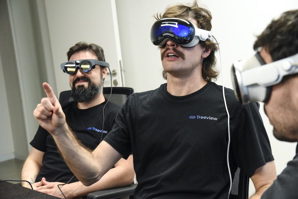 Top 26 VR and Augmented Reality Development Companies The team of Treeview, one of the leading AR and VR comapnies, wearing virtual reality glasses